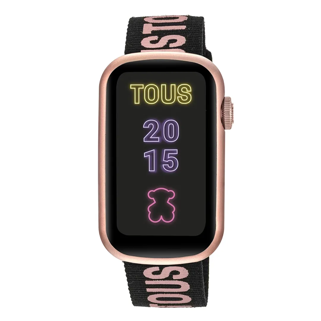 Reloj smartwatch con correa de nylon y correa de silicona rosa palo T-Band
